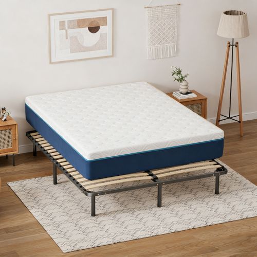 Ensemble Matelas Mousse 160x200 cm Epaisseur 20 cm + cadre à lattes