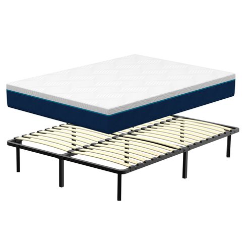 Ensemble Matelas Mousse 160x200 cm Epaisseur 20 cm + cadre à lattes