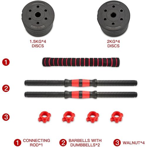 Ensemble D'haltères Et De Barres Réglables De 15 Kg, Unisexe