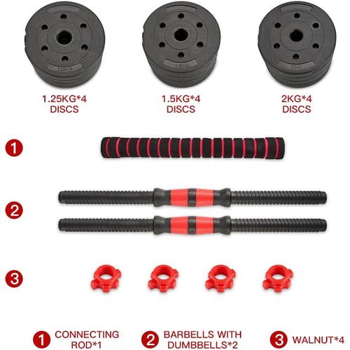 Ensemble D'haltères Et De Barres Réglables De 20 Kg, Unisexe
