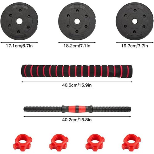 Ensemble D'haltères Et De Barres Réglables De 20 Kg, Unisexe
