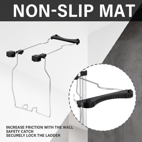 Échelle Télescopique Pliante De 5 Mètres Avec Stabilisateurs, Structure En Aluminium, Barres