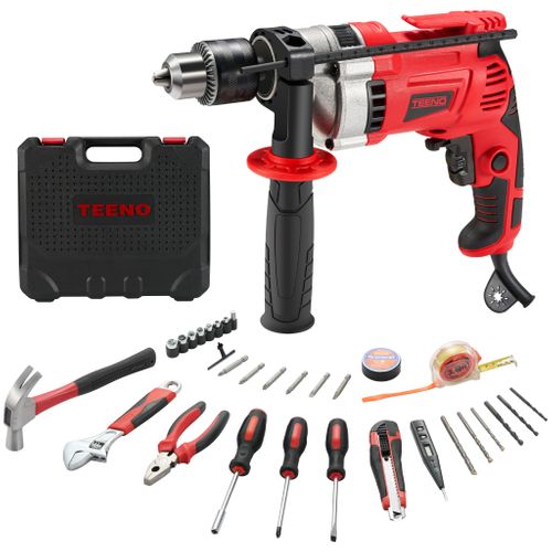 Perceuse Électrique à Percussion 910w, Perceuse à Percussion Électrique 0-3000 Rpm, Mandrin 13mm
