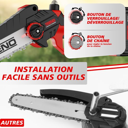 Tronçonneuse Électrique, Sécateur Électrique 2 En 1, Tronçonneuse Sans Balais