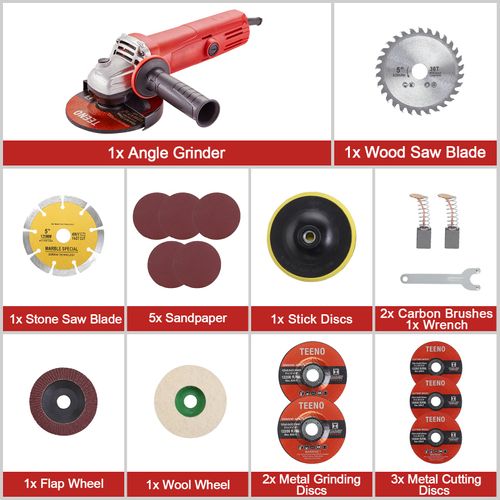 Meuleuse D'angle 1000 Watt, 12000 Rpm (disque De 125 Mm) Pour Couper Et Poncer, Polir, Le Métal, Le