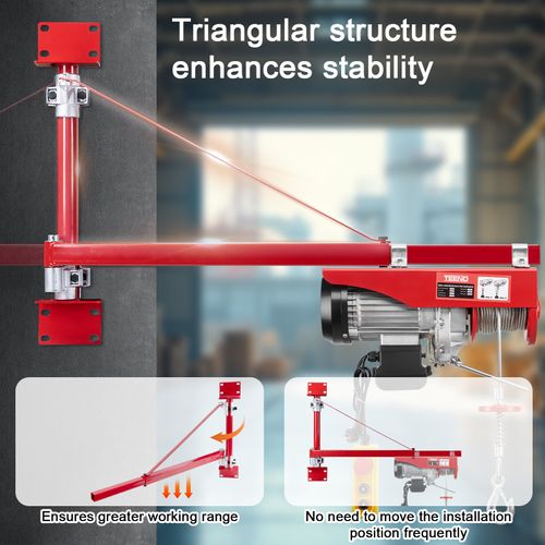 Treuil Electrique Et Bras De Support De Palan Électrique,chevre De Levage 220v 1450w
