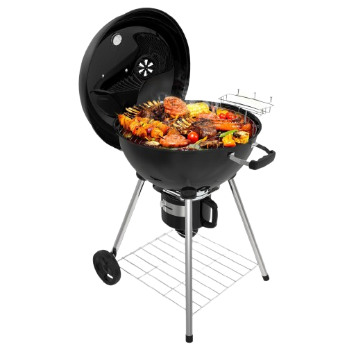 Barbecue Charbon De Bois 57 Cm Avec Couvercle, Idéal Pour 4 à 12 Personnes