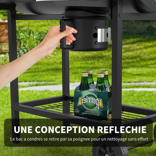 Barbecue Charbon De Bois XXL,barbecue,avec Grille De Cuisson XXL Avec Deux Étagères
