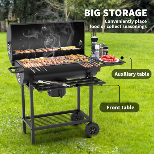 Barbecue Charbon De Bois XXL,barbecue,avec Grille De Cuisson XXL Avec Deux Étagères