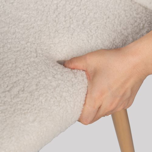 Lot De 4 Chaises De Salle À Manger Scandinave Assise Rembourrée En Boulette, Beige