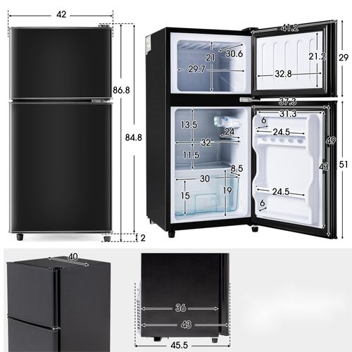 Réfrigérateur Congélateur 2 Portes Vintage 60l, Noir