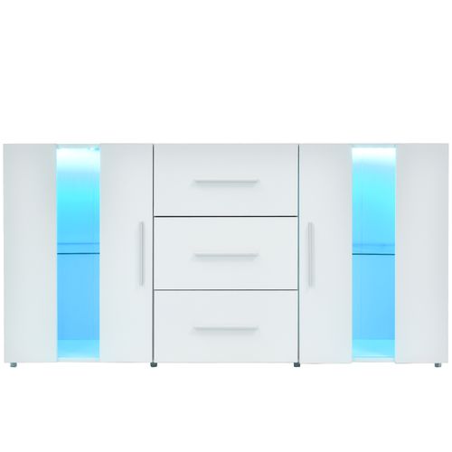 Buffet LED 2 Portes 3 Tiroirs Colors Blanc