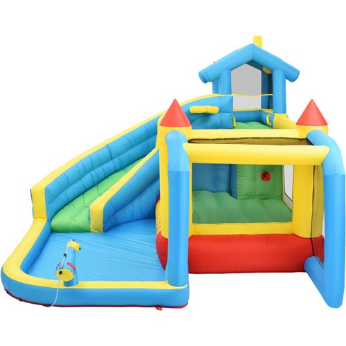 Château Gonflable Enfant -gonfleur, Sac Transport-avec Toboggan-aire De Saut-piscine-filet De Foot