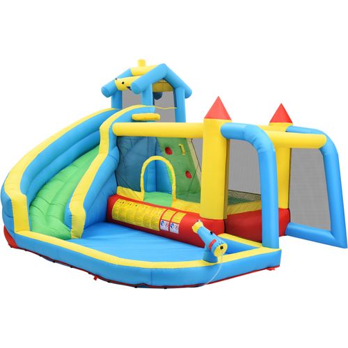 Château Gonflable Enfant -gonfleur, Sac Transport-avec Toboggan-aire De Saut-piscine-filet De Foot