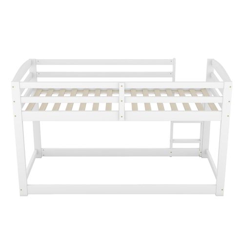 Lit Mezzanine Avec Échelle 90 X 200 Cm Blanc