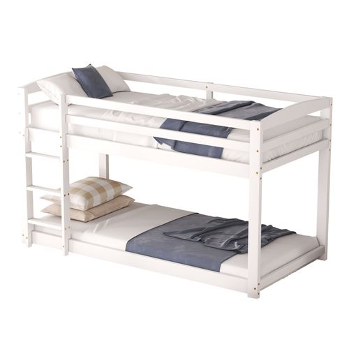 Lit Mezzanine Avec Échelle 90 X 200 Cm Blanc