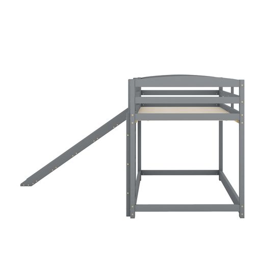 Lit Mezzanine Avec Toboggan 90 X 200 Cm Gris