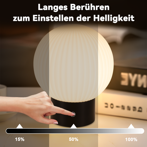 Lampe De Table Rechargeable Lampe De Chevet Tactile Blanche Ip44  Pour Chambre Salle De Bain