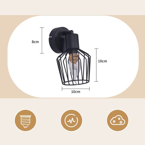 Spot De Plafond 1 Lumière Spot Noir E14 En Métal Pour Chambre à Coucher