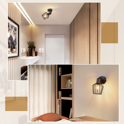 Spot De Plafond 1 Lumière Spot Noir E14 En Métal Pour Chambre à Coucher