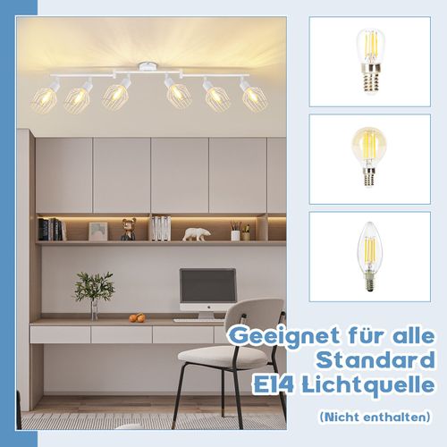 Spot De Plafond 6 Lumières E14 Spot Vintage Pour Couloir Chambre à Coucher