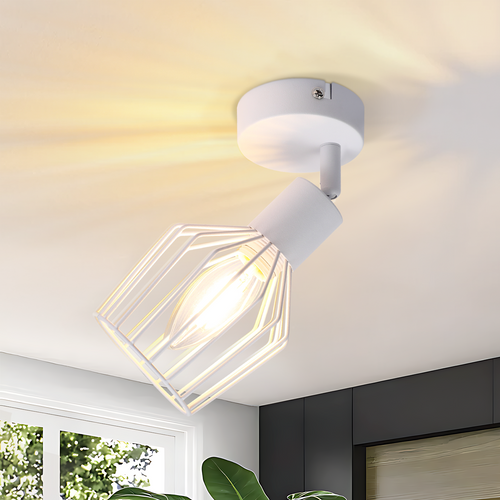 Spot Salon Vintage 1 Lumière E14 Spot Blanc Pour Chambre