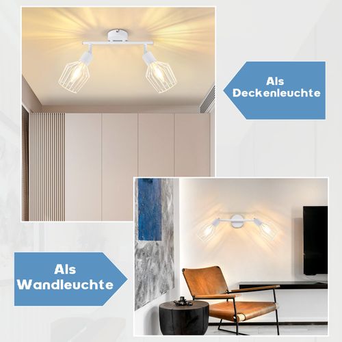 Spot Salon 2 Lumières Lampe De Plafond Métal Vintage E14 Pour Chambre Couloir