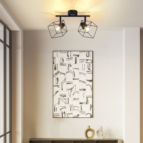 Spot De Plafond 2 Lumières 350° Orientable Vintage Métal Plafonnier Salon