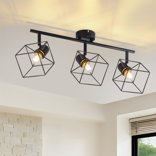 Spot De Plafond 3 Flammes 350° Orientable Vintage Métal Plafonnier Salon