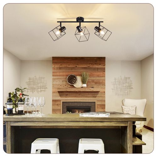 Spot De Plafond 3 Flammes 350° Orientable Vintage Métal Plafonnier Salon