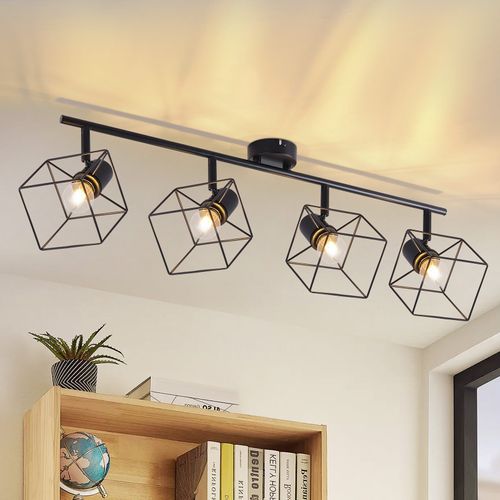 Spot De Plafond 4 Flammes 350° Orientable Vintage Métal Plafonnier Salon