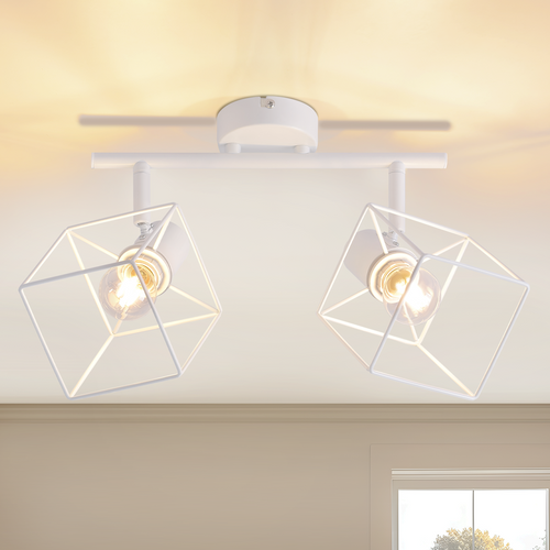 Plafonnier 2 Flammes 350° Plafonnier Rétro En Métal Orientable