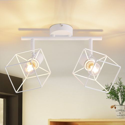 Plafonnier 2 Flammes 350° Plafonnier Rétro En Métal Orientable