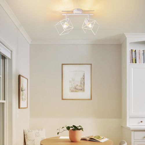 Plafonnier 2 Flammes 350° Plafonnier Rétro En Métal Orientable