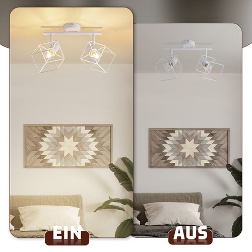 Plafonnier 2 Flammes 350° Plafonnier Rétro En Métal Orientable