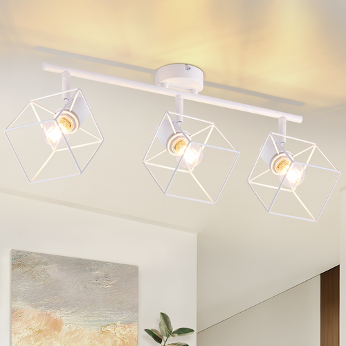 Plafonnier 3 Lumières 350° Plafonnier Rétro En Métal Orientable