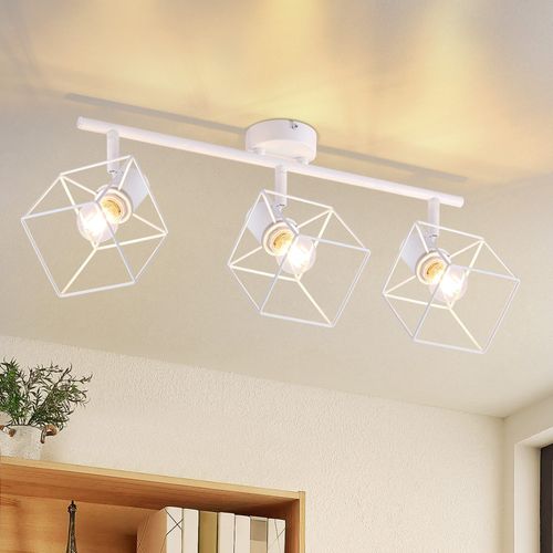 Plafonnier 3 Lumières 350° Plafonnier Rétro En Métal Orientable