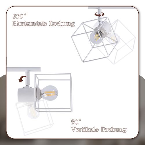 Plafonnier 3 Lumières 350° Plafonnier Rétro En Métal Orientable