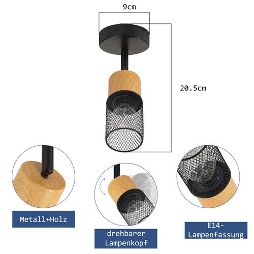 Spot De Plafond Orientable 1 Lumière E14 Vintage Pour Salon