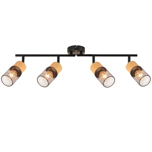 Spot De Plafond Vintage Noir 4 Lumières Orientables Pour Couloir