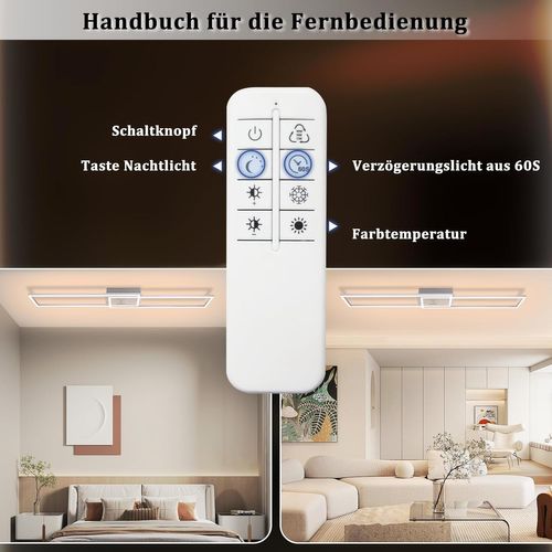 Plafonnier LED Plafonnier Moderne Dimmable Pour Salon Et Chambre