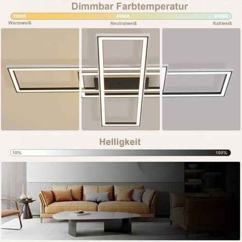 Plafonnier LED Dimmable Avec Télécommande 50w Chambre à Coucher