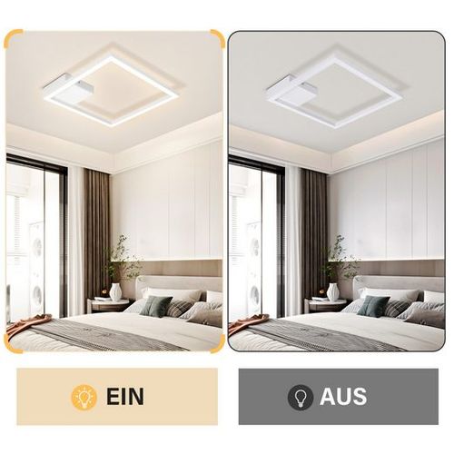 Plafonnier Salon Blanc Carré Lampe De Couloir Moderne 3000k Pour Cuisine