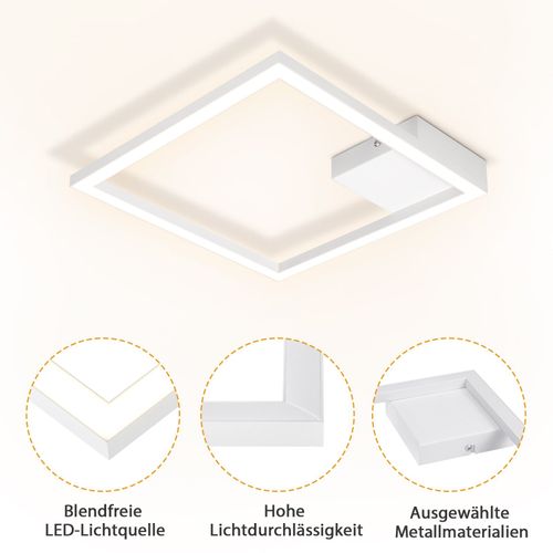 Plafonnier Salon Blanc Carré Lampe De Couloir Moderne 3000k Pour Cuisine