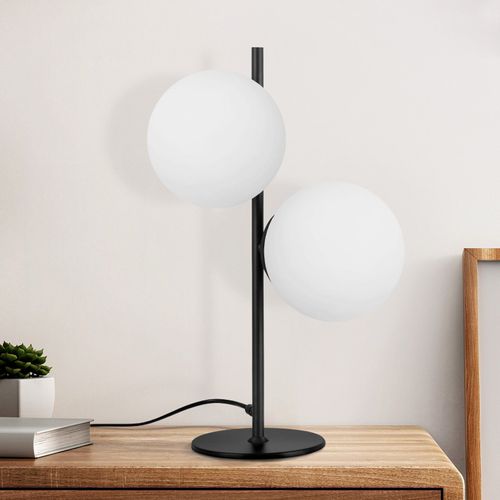 Lampe De Table Noir Vintage Lampe De Table Salon 2 Feux Design Moderne Verre E27