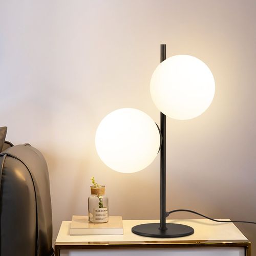 Lampe De Table Noir Vintage Lampe De Table Salon 2 Feux Design Moderne Verre E27