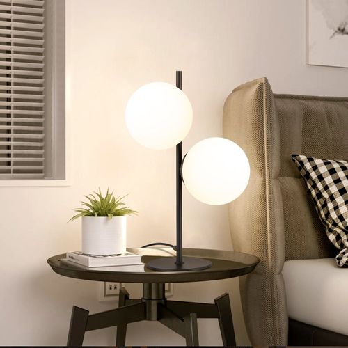 Lampe De Table Noir Vintage Lampe De Table Salon 2 Feux Design Moderne Verre E27