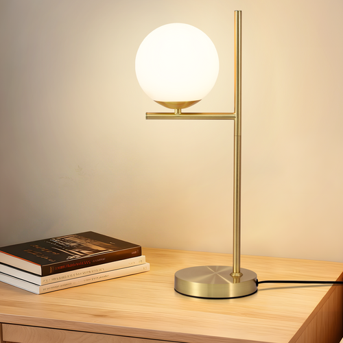 Lampe De Chevet Blanche Lampe De Table Moderne Métal Verre E27