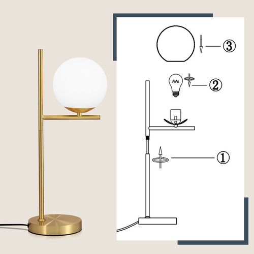 Lampe De Chevet Blanche Lampe De Table Moderne Métal Verre E27