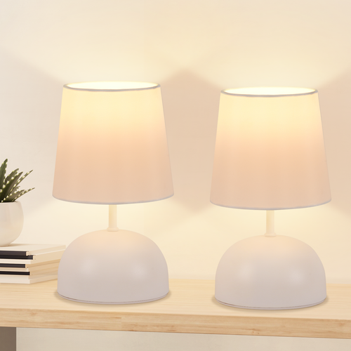 Lampe De Chevet Blanche Lot De 2 LED Moderne Lampe De Table Blanc